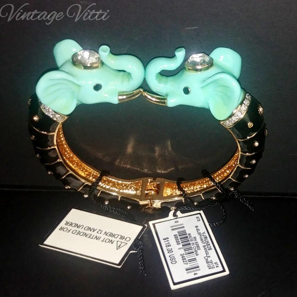 Juicy Couture Elephant Cuff Bangle Hinged Bracelet